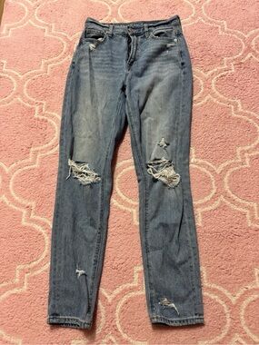 American Eagle Outfitters Faded Blue Ripped Skinny Jeans